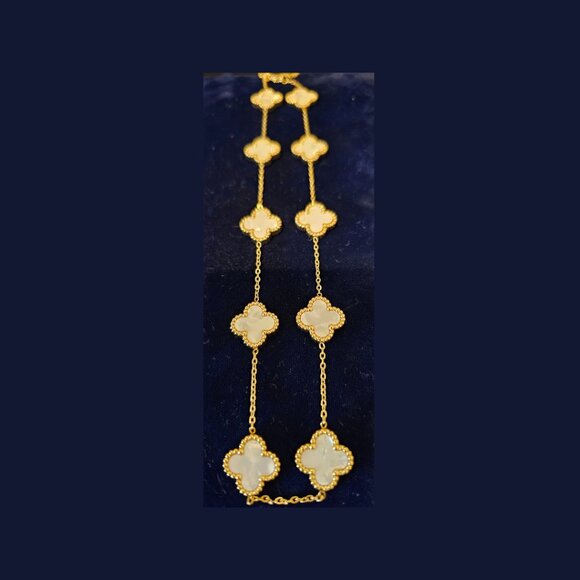 Hope, Faith, Love and Luck clover fashion necklace 16 inches - Picture 3 of 12